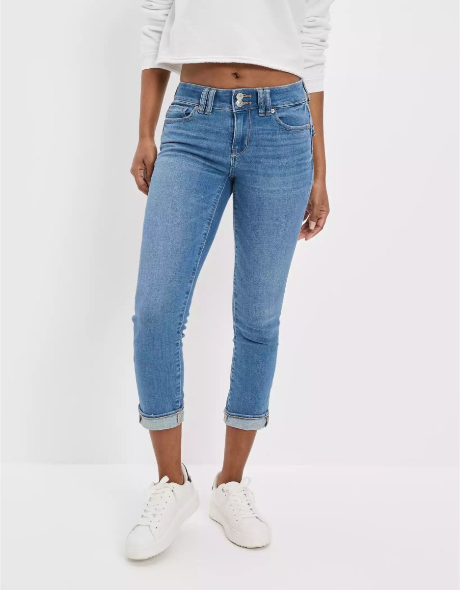 Jean American Eagle AE Ne(x)t Level Low-Rise Artist Crop Multicolore Femme | KWP-37775751